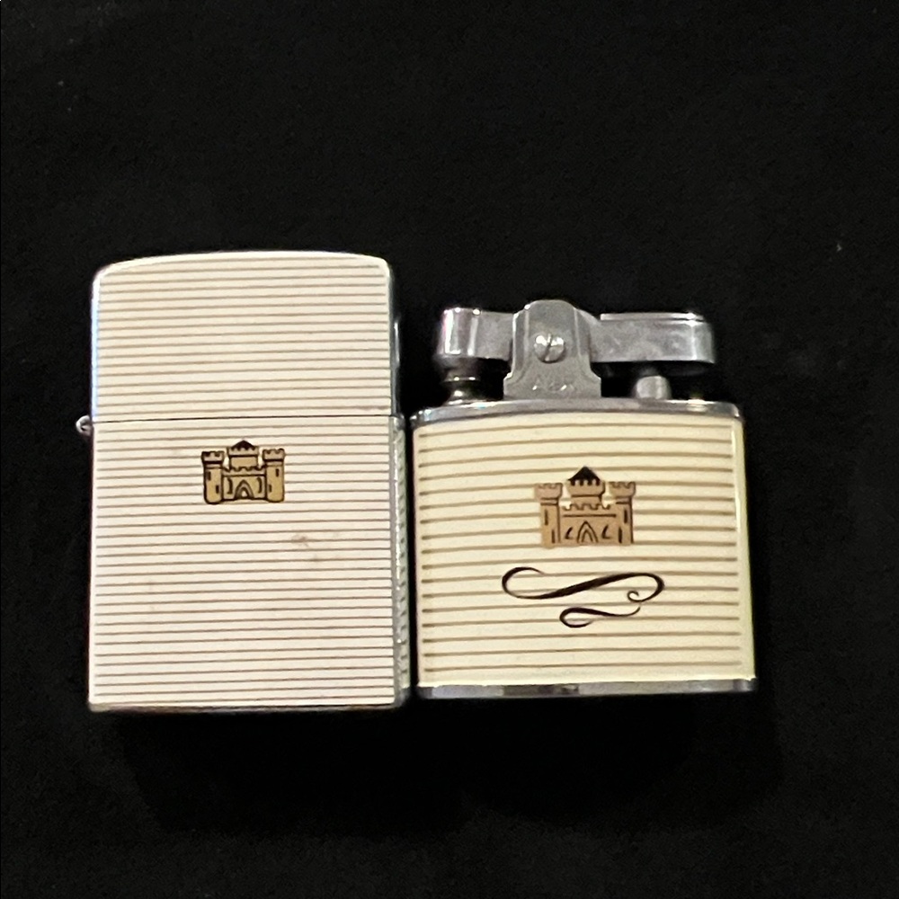 Vintage 2 Kent advertisement lighters Japan auer champion & hadson
